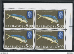 1966-69 BARBADOS, Stanley Gibbons N. 355a - Elisabetta II - 5 $ - Blocco Di Quattro, MNH** - Sonstige & Ohne Zuordnung