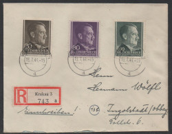 III REICH - GENERAL GOUVERNEMENT - CRACOVIE - POLOGNE / 1944 LETTRE RECOMMANDEE ==> INGOLSTADT (ref 7082) - Gobierno General