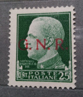 1943 - Repubblica Sociale - 25c. Soprastampato Gnr NUOVO - Mint/hinged