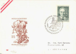AUSTRIA. FDC. 50th ANNIV. WRITER PETER ROSEGGER. 1968 - FDC