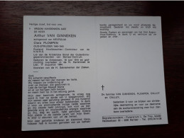 Hoofdwachter-Controleur N.M.B.S. - Arthur Van Ginneken ° Antwerpen 1914 + Lier 1984 X Clara Plompen (Fam: Calluy) - Obituary Notices