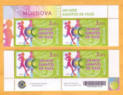 2023  Moldova ”Healthy Lifestyle”, Sports, Cycling, Running  4v Mint - Moldavia