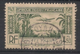 GUINEE - 1940 - Poste Aérienne PA N°YT. 3 - Avion 4f50 Vert-olive - Oblitéré / Used - Used Stamps