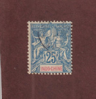 INDOCHINE - Ex. Colonie Française - N° 20 De 1900 -  Oblitéré - Type Colonies . 25c. Bleu - 2 Scan - Gebruikt