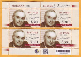 2023 Moldova Personalities In Memory, Ion Druță (1928-2023), Writer,  4v Mint - Moldova