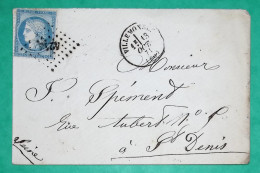 N°60A PC DU GC 4248 VILLEMOMBLE SEINE POUR ST DENIS 1871 LETTRE COVER FRANCE - 1849-1876: Classic Period