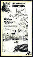 "Ronny JACKSON" De JICé - Supplément à Spirou N° 1991 - Découvertes DUPUIS - 1975. - Spirou Magazine