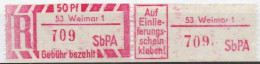 DDR Einschreibemarke Weimar SbPA Postfrisch, EM2B-53-1II(1) Zh (Mi 2C) - Etiquettes De Recommandé