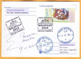2023 2024  Moldova Special Postmark „Philatelic Exhibition „MOLDFILEX 2023” Opening Of The Exhibition - Moldawien (Moldau)