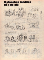 3 Planches Inédites De Tintin. 1979. - Werbung