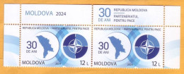 2024 Moldova "30 Years Since The Accession Of The Republic Of Moldova At The Partnership For Peace" 2v Mint - NATO