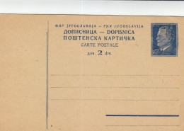 FNR Jugoslavija 2 Din. Postal Card Dopisnica - Covers & Documents