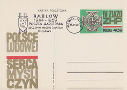 Poland Postmark D69.05.18 Waw: WAWOLNICA Scouting Post Pulawy Sword Rablow - Stamped Stationery