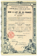 EXPOSITION UNIVERSELLE De 1889 - Bon à Lot - Bank En Verzekering