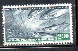DANEMARK DANMARK DENMARK DANIMARCA 1984 FISHING AND SHIPPING RESEARCH HERRING 2.30k USED USATO OBLITERE - Oblitérés