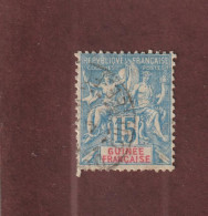 GUINÉE - Ex. Colonie Française - N° 6 De 1892 -  Oblitéré - Type Colonies . 15c. Bleu - 2 Scan - Oblitérés