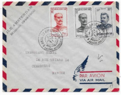 TAAF Lettre Timbres MADAGASCAR  Càd ST PAUL ET AMSTERDAM 24 JANVIER 1951 MISSION 1949/1950 - ...-1955 Préphilatélie