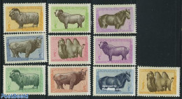 Mongolia 1958 Animals 10v, Mint NH, Nature - Animals (others & Mixed) - Camels - Cattle - Horses - Wild Mammals - Mongolië