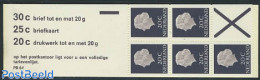 Netherlands 1972 5x20c Booklet, X On Right Side, Phosphor, Mint NH, Stamp Booklets - Neufs