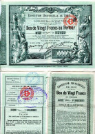 EXPOSITION UNIVERSELLE De 1900 - Bon De Vingt Francs - Bank En Verzekering