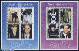 Nevis 1999 Edward & Sophie Wedding 8v (2 M/s), Mint NH, History - Kings & Queens (Royalty) - Art - Fashion - Familias Reales