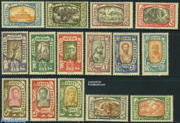 Ethiopia 1919 Definitives 15v, Unused (hinged), Nature - Animals (others & Mixed) - Birds - Cat Family - Elephants - G.. - Etiopía