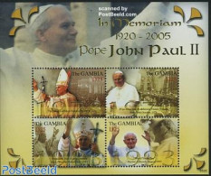 Gambia 2008 Pope John Paul II 4v M/s, Mint NH, Religion - Pope - Religion - Päpste