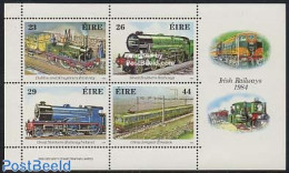 Ireland 1984 Railways S/s, Mint NH, Transport - Railways - Unused Stamps