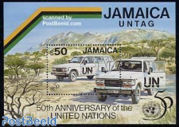 Jamaica 1995 50 Years UNO S/s, Mint NH, History - Transport - United Nations - Automobiles - Cars