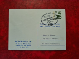 Lettre ALLEMAGNE 1976 FRANKFURT AM MAIN FLUGHAFEN AEROPHILA 76 - Altri & Non Classificati