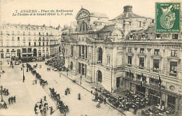 49 - Angers - Place Du Ralliement, Le Grand Hôtel Et Le Théâtre - Animée - CPA - Voir Scans Recto-Verso - Angers
