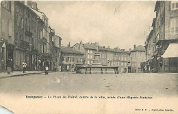 43 - Yssingeaux - La Place Du Foiral, Centre De La Ville, Ornée D'une élégante Fontaine - Précurseur - Animée - Etat éco - Yssingeaux