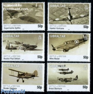 Gibraltar 2010 Battle Of Britain 6v, Mint NH, History - Transport - World War II - Aircraft & Aviation - Seconda Guerra Mondiale