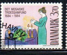DANEMARK DANMARK DENMARK DANIMARCA 1984 JEWISH COMMUNITY IN COPENHAGEN 3.70k USED USATO OBLITERE - Used Stamps