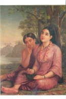 Art - Peinture - Raja Ravi Varma - Shakuntala Patralekhana - Shakuntala Compsing The Text Of Her Love To King Dushyanta  - Paintings