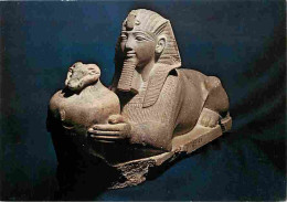 Art - Antiquité - Egypte - Sphinx à L'image De Ramsès Tenant Devant Lui Un Vase Surmonté De La Tête Du Bélier D'Amon - C - Antiquité