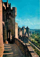 11 - Carcassonne - La Cité Médiévale - Le Front Ouest Et Les Défenses De La Grande Barbacane Vus Des Courtines Du Châtea - Carcassonne