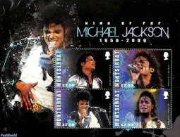 Montserrat 2010 Michael Jackson 4v M/s, Mint NH, Performance Art - Michael Jackson - Music - Popular Music - Musik