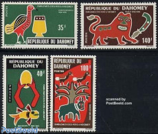Dahomey 1971 Abomey Kings 4v, Mint NH, Nature - Birds - Fish - Fishes