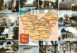 27 - Eure  - Multivues - Carte Géographique - Carte Dentelée - CPSM Grand Format - Voir Scans Recto-Verso - Sonstige & Ohne Zuordnung