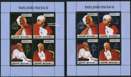 Guinea Bissau 2005 Pope John Paul II 8v (2 M/s), Silver/gold, Mint NH, Religion - Pope - Popes