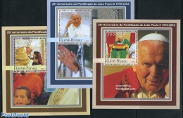 Guinea Bissau 2003 Pope John Paul II 3 S/s, Mint NH, Religion - Pope - Religion - Pausen