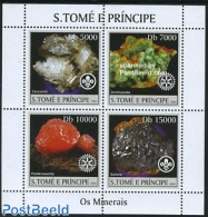 Sao Tome/Principe 2004 Minerals, Scouting, Rotary 4v M/s, Mint NH, History - Sport - Various - Geology - Scouting - Ro.. - Rotary, Club Leones