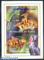 Chad 1998 Mushrooms & Birds S/s, Mint NH, Nature - Birds - Mushrooms - Other & Unclassified