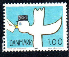 DANEMARK DANMARK DENMARK DANIMARCA 1984 POST BIRD 1k USED USATO OBLITERE - Usado