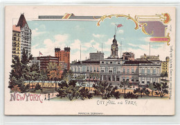 NEW YORK CITY - LITHO - City Hall And Park - Publ. Edw. Lowey 224 - Andere & Zonder Classificatie