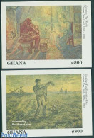 Ghana 1991 Vincent Van Gogh 2 S/s, Mint NH, Nature - Cats - Art - Modern Art (1850-present) - Vincent Van Gogh - Altri & Non Classificati