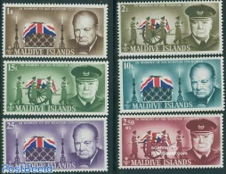 Maldives 1966 Sir Winston Churchill 6v, Mint NH, History - Churchill - Sir Winston Churchill