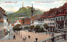 Weinheim Marktplatz Gegen Burg Windeck - Litho - Metz & Ruth - Weinheim