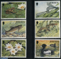 Jersey 2001 Flora & Fauna 6v, Mint NH, Nature - Animals (others & Mixed) - Ducks - Flowers & Plants - Frogs & Toads - Jersey